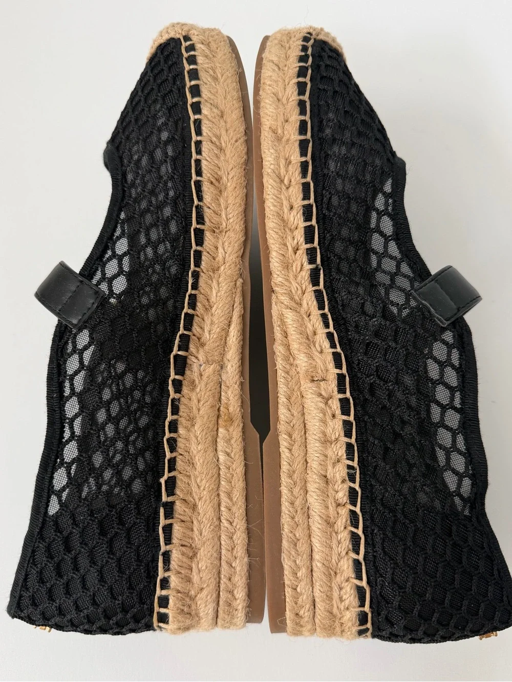 Sam Edelman Mackie Mesh Mary Jane Espadrille Flats in Black, Size 7.5